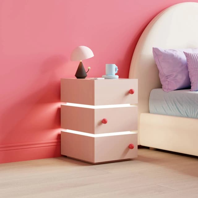 Blush layered bedside cabinet