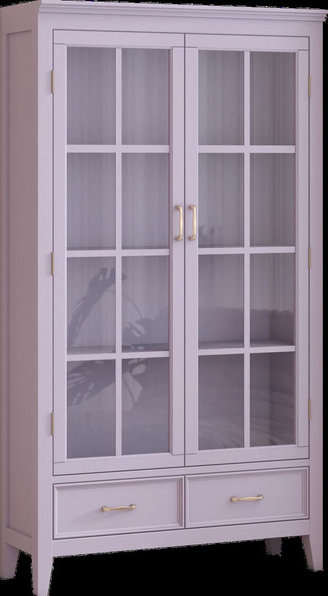 Lavender display bookcase